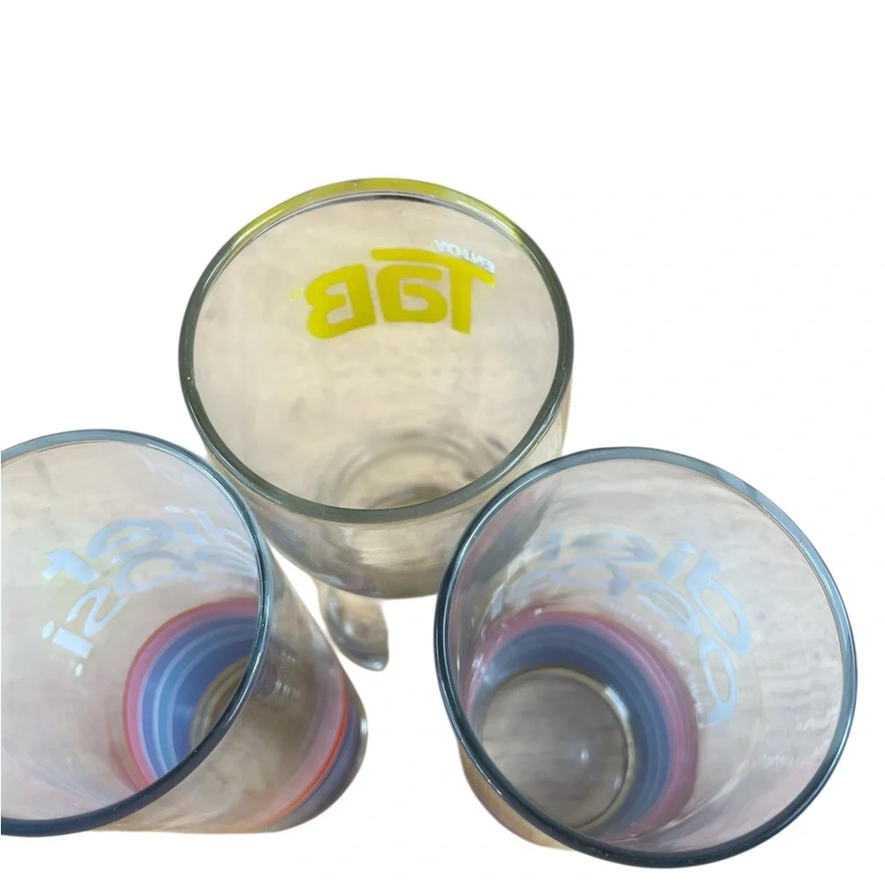 Retro Pepsi‎ and Tab Glass Set - Red, Blue, White